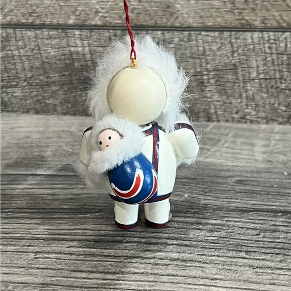 Snow Baby Kathe Wohlfahrt Wood Fur Trim West Germany Eskimo Christmas Ornament - Picture 4 of 12